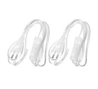 Transparente Cable de Alimentación Ac220 Interruptor 2 Piezas | PVC y Cobre, Enchufe Eu 303, Diseño Reemplazable, para Iluminación de Escritorio y Techo