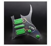 Transparente con Juego De Pastillas De Golpeador Precableado De Guitarra Eléctrica Cargada HSH Verde Piezas de Repuesto de Guitarra