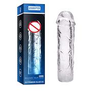 Transparente CondóN Para Hombre Transparente Transparente Realista Ampliable Pene AnticoncepcióN SimulacióN Juguete Sexual Reutilizable Pareja Productos Sexuales (D)
