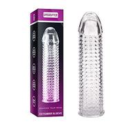 Transparente CondóN Para Hombre Transparente Transparente Realista Ampliable Pene AnticoncepcióN SimulacióN Juguete Sexual Reutilizable Pareja Productos Sexuales (A)