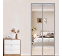 Transparente EVA Invierno Cortina Aislante para Puerta, Cubierta Magnética Térmica, Cortina de aire Acondicionado Cocina, Borde Gris (120×200cm)