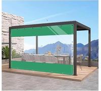 Transparente exterior con ojales, 3,4 m de alto x 5 m de ancho, resistente al viento, PVC impermeable de 0,5 mm, para patio, cenador, balcón, color verde