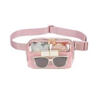 Transparente para hombre, para correr, deportivo transparente e impermeable - Bolsa de cinturón de exterior Bolsa de pecho ajustable para correr para hombres y mujeres, Rosa, riferimento alla