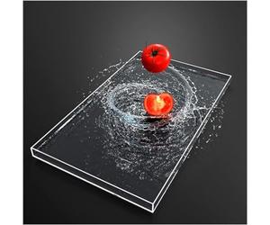 Transparente Portable Posando Shooting Props Para Flotante Fotografía, Acrílico Tanque De Agua Fregadero Poco Profundo Para Cosméticos, Alimentos Publicidad, Bajo El Agua Decorativo Prop(100X100X10CM)