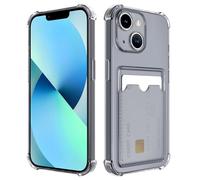 Transparente Silicona Funda para iPhone 13 Pro MAX con Tarjetero Cuatro Esquinas Anti-Caídas TPU de Cartera para Porta Tarjetas Carcasa Airbag Anti Arañazos Case