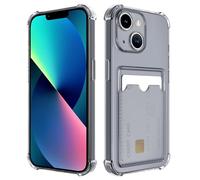 Transparente Silicona Funda para iPhone 13 Pro MAX con Tarjetero Cuatro Esquinas Anti-Caídas TPU de Cartera para Porta Tarjetas Carcasa Airbag Anti Arañazos Case