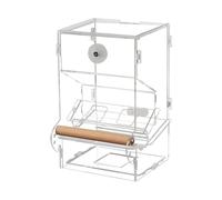 Transparente sin derrames 'Pájaros de derrame - Dispensador de Alimentos Automático de Jaula, Herramienta 'Alimentación de paletas integradas | Los cruces de parakets loros Medios, comedor