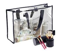 Transparente Strandtasche - 47x15x35cm 18.5x5.91x13.78 Zoll Durchsichtige Reisetasche groß PVC Einkaufstasche, wasserdichte Tragetasche | Klarsichtbeutel mit langem Schultergurt für Schwimmen Fitness