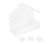 Transparents - Comedero para loros, doble compartimento, superficies lisas, fácil de instalar, dieta equilibrada para pájaros, jardín, comederos para pájaros y mascotas