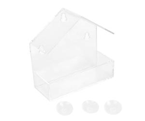 Transparents - Comedero para loros, doble compartimento, superficies lisas, fácil de instalar, dieta equilibrada para pájaros, jardín, comederos para pájaros y mascotas