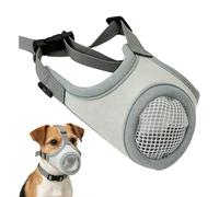 Transpirable Dog Muzzle - Air Mesh Pet Mouth Cover, 15.75x3.54x2.36 inches Adjustable Soft Dog Cat, Anti Bite Training Muzzle for Vet Grooming Walking Travel Hiking Camping Outdoor Use