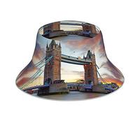 Transpirable Sombrero de Playa Puente de la Torre histórico de Londres Bucket Hat Cómodo Sombreros de Pescador para Senderismo Viaje Pesca