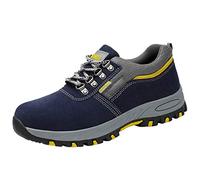 Transpirable Zapato Zapatillas De Seguridad para Hombres Trabajo con Tapa Acero Industria Calzado Deporte Antideslizantes Azul 42 EU