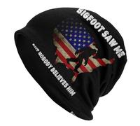 Transpirables Gorra Calavera Bigfoot Me VIO Pero Nadie Le Cree1 Beanie De Punto Moderno Gorro De Invierno para Andar En Bicicleta, Moto, Cáncer
