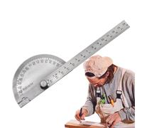 Transportador angular, Medidor de ángulo de acero inoxidable de 180 grados, Calibre, herramienta de medición para construcción, dibujo, geometría, matemáticas