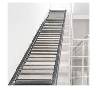 Transportador con revestimiento de zinc, ligero, sin alimentación, para almacenes y fábricas, 40 cm de ancho, ideal para un manejo eficiente de materiales y descarga de cubos (plateado)