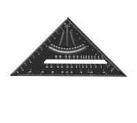 Transportador cuadrado de viga de 90 grados de 7 pulgadas, regla triangular para carpintería de aleación de aluminio, herramienta de marcado de medición de múltiples ángulos para (Negra)