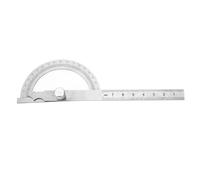 Transportador de Acero Inoxidable 0-180 Grados, Regla de 15cm, Medidor de Ángulos Preciso - Durable, Diseño con Tuerca de Bloqueo, Ideal para Carpintería y Dibujo Técnico (80 * 120 mm)