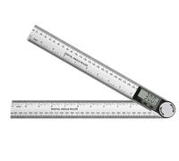 Transportador de angulos, Medidor de ángulo Digital 2 en 1, inclinómetro, regla de ángulo multifuncional, transportador goniómetro electrónico de precisión for carpintería(Steel-300mm)