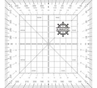 Transportador de Ángulos Náutico Cuadrado para Carta de Navegación 150x150 mm - Regla Profesional para Medir Rumbos y Demoras - Herramienta para PER, Patrón de Yate y Capitán
