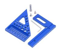 Transportador de Carpintería en Aleación de Aluminio, Regla Triangular para Medición y Marcado Multifuncional - Alta Precisión, Diseño Versátil, Ideal para Carpinteros y (Azul)