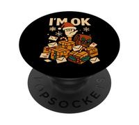 Transportador de Correo de Navidad Trabajador Postal Mensajero Conductor de Entrega PopSockets PopGrip Adhesivo