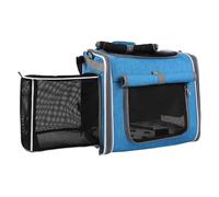 Transportador de jaula para mascotas, cesta de poliéster para perros, bicicleta transportadora desmontable para perros, mochila de color sólido con cesta de ventilación, transporte duro ajustable para