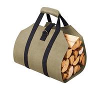 Transportador de leña para leña, bolsa grande de leña, bolsas para troncos al aire libre con asas, correa de seguridad para camping, interior, soporte de leña