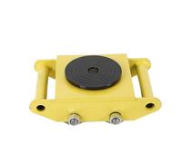 Transportador de maquinaria industrial 13200 libras 6T Patín plataforma con rueda acero transporte alta resistencia(Yellow)