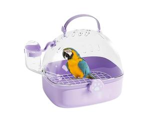 Transportador de mascotas - Transporte de aves y hámsteres, suministros para animales pequeños, espaciosos guacamayos conures, mecanismo de bloqueo seguro, alimentador de botella de agua, jaula de