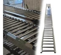 Transportador de rodillos ajustable de 40 cm de ancho para camiones y remolques, longitud de 2 a 20 pies, perfecto para manipulación de materiales y transporte de almacén