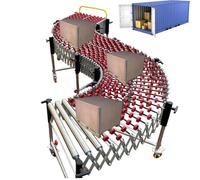 Transportador de rodillos expandible con flexión de 360° y ajuste de altura para una carga eficiente de camiones y operaciones de almacén