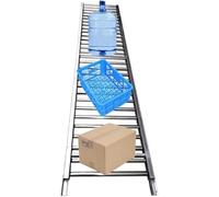 Transportador de rodillos ligero para almacén, deslizadores no alimentados para una carga y descarga eficientes, polea plateada de 30 cm x 300 cm, solución de transporte industrial