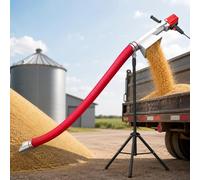 Transportador de Tornillo Sin Fin Eléctrico 1500 W, 5 m, Sinfín Flexible para Cereales, Piensos, Fertilizantes, Arena, Cemento y Polvos, Máquina de Transporte de Materiales