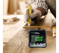 Transportador digital con pantalla LCD retroiluminada de 2 pulgadas, clasificación IP54 para resistencia al agua y al polvo, base magnética para superficies metálicas, rango de medición de 0-360°