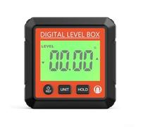 Transportador digital de ángulo con pantalla LCD retroiluminada, rango de 4 x 90 ° ± 0.2 ° de precisión y base magnética para carpintería, automoción e industrial