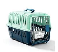 Transportador duro para gatos para viajes, caseta de plástico para mascotas con cuenco de una sola puerta, funda de transporte portátil para gatos para el hogar, caravana, camping