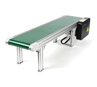 Transportador eléctrico de PVC de 100 x 20 cm, velocidad ajustable de 2 a 15 m/s, regulación continua para estudio de laboratorio de almacén