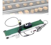 Transportador fotoeléctrico de PVC con contador, mini cinta transportadora de escritorio de 10 x 100 cm, contador automático con velocidad ajustable, ideal para líneas de envasado y experimentos
