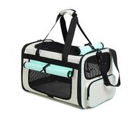 Transportador Fresco para Perros económico Ventilación 360° Base Impermeable Material Antihumedad con para Cabina y Viajes en Autobús Plegable Compacto(Khaki with Light Green)