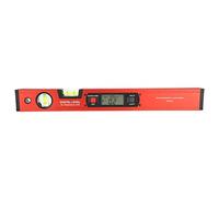 Transportador LCD digital Nivel de burbuja 4 x 90 ° Buscador de ángulo Nivel inclinómetro Medidor de ángulo con base de 4 imanes fuertes (rojo)