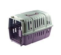 Transportador Mascotas Viaje Transportadora Gato Transportín Perro Pequeño Caja Rígido de Plástico con Asa Plegable (Morado, 45.5X31X30.5CM)