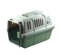 Transportador Mascotas Viaje Transportadora Gato Transportín Perro Pequeño Caja Rígido de Plástico con Asa Plegable (Verde, 50X34.5X34CM)