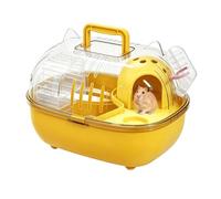 Transportador para hámster, cubierta transparente, lindo portátil con botella de agua, jaula de transporte de animales pequeños, para conejo, hurón, chinchilla, erizo, ratones, ardillas, hogar, viajes