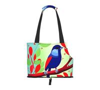 Transportador plegable para mascotas, bolsa de mano para perro con estampado de hojas rojas, bolsa portátil para el hombro del gato, bolso de viaje de animales pequeños para cachorros y gatitos