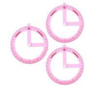 Transportador Redondo Rosa de Plástico Abs, Pack de 3 para Matemáticas