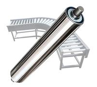 Transportador Rodillo, Rodillo Portador, Gravedad Transmisión Reemplazo Pieza, Rodillos Portadores Acero para Líneas de Montaje, Almacenes e Instalaciones de Fabricación, Φ25MM, 300MM