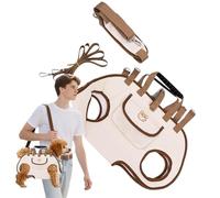 transportadora para mascotas, correa para el hombro del gato, impermeable transpirable, diseño de viaje ligero, ideal para camping, senderismo, aventuras al aire libre, marrón, negro