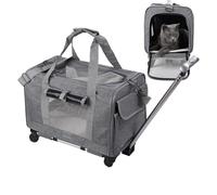 Transportadora para Mascotas - Suave con Ruedas De 45 Cm, Bolso De Seguridad para Perros Y Gatos con Cremallera | El Totalizador del Viaje Aprobado por La Cabina De La Línea Aérea para El V