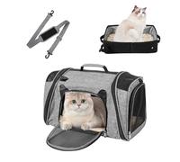 Transportbox Katze, Faltbare Katzentransportbox mit Katzenkloilette Transporttasche mit Katzentoilette für große Katzen Welpen und kleine Hunde Atmungsaktivaktive Hundetragetasche Reisen mit